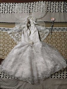 Fairy Dress Full Set In White Colour