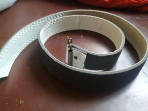 Combo Of Jeans Sling Bag With White Belt