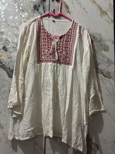 Embroidered Peasant Top