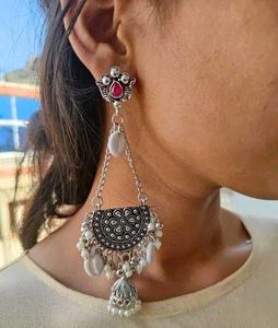 Stylish oxidised earrings for women | long earring