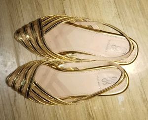 Gold Flats Sandals