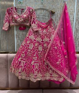 Pink Embroidered Lehenga Choli with Dupatta