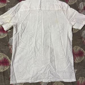 White Striped Short Sleeve Shirt