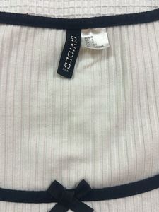 Ribbed Top with Bow Detail