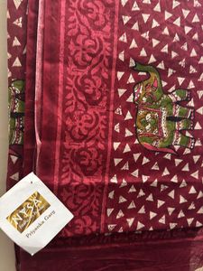 Cotton Saree With Stiched Blouse