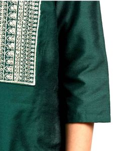 Girls Green Embroidered Kurta Set Without Duppatta