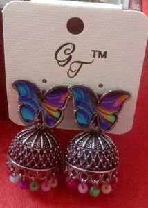 Multicolour Butterfly Jumka Earring
