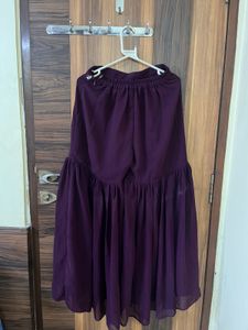 Purple &amp; Silver Sharara Set With Palazzo And Kurta