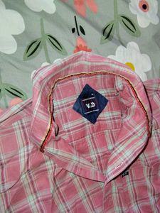 Pink Plaid Boyfriend Shirt