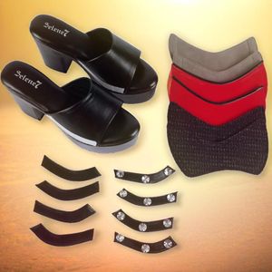Black Platform Block Heels With Multistyling Strap
