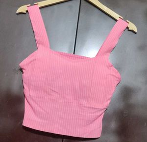 Pink Striped Crop Top for 32 Bust