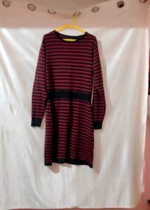 Striped Knit Sweater Dress