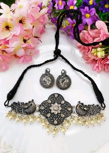 Beautiful Oxidised Choker Set