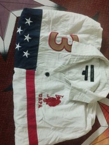 USPA White Striped Shirt