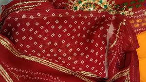 Work Pila Saree...Maroon And Yellow