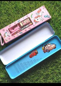 Pack Of 2 Pencil Cases: Cars &amp; Unicorns