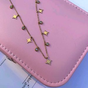 Star & Crystal Dangle Antiturnish Necklace