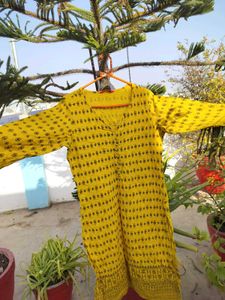 Yellow Printed Kurti