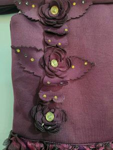 Wine Colour Party Wear Frock