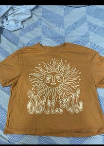 Orange Graphic Print T-Shirt