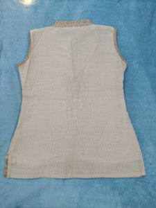 Tan Embroidered Kurti-top