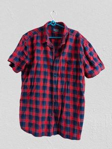 A Red Black Checks Shirt