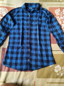 Blue &amp; Black Checkered Shirt
