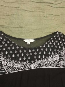 Black Embroidered Long Sleeve Top