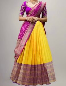 Unstitched South Indian Style Half Saree -Hip Belt