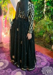 Black Peshwas Gown Frock Style Pakistani Dress