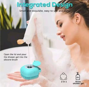 Silicone Bath Brush w Soap Dispenser Body Scrubber