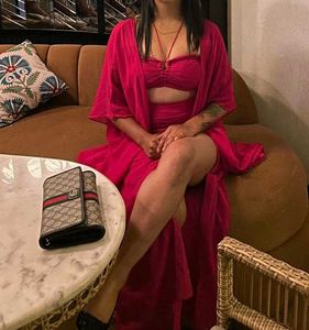 Pink Beach Designer Dress Party Slit Cut