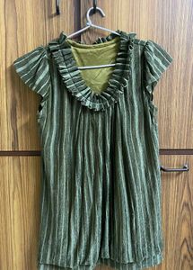 Striped Olive Green Top