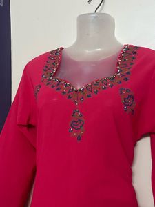 Thin Pinterest Festive Fair Rose Short Kurti💕