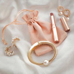 Single Pearl Gold Plated Bangle