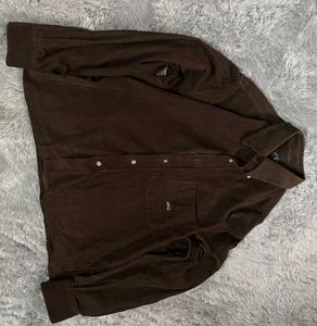 Oversized Cropped Corduroy Shirt