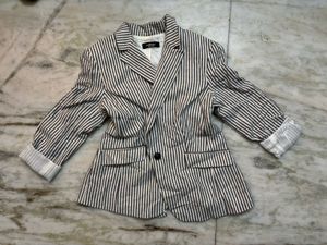 A White With Grey Stripes Blazer