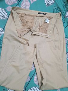 Beige Straight slim fit trouser