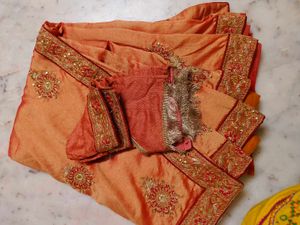 Saree With Blouse Beutiful Sare