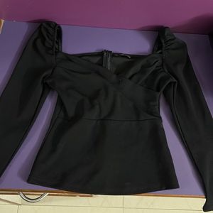 Chic Black Long Sleeve Top