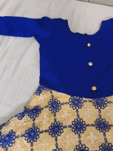 Girls' Blue &amp; Gold Dress