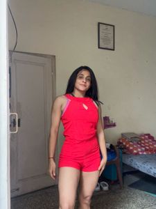 Red Short Jumpsuit Romper
