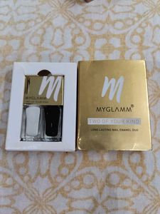 (Sealed)Myglamm Black & White Nail Polish For Wome