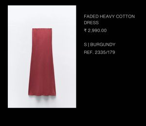 Zara Size S Faded heavy cotton dress