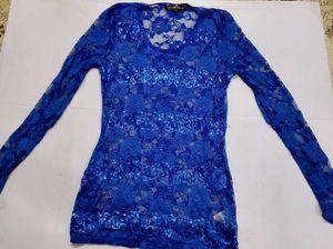 Blue Rose Stylish Net Top.🌟💙