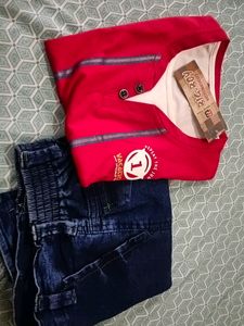 Tshirt With Three Fourth Shorts For 3 To 4 Year