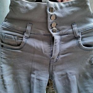 High-Waisted Blue Jeans Turned Into Faded Blu