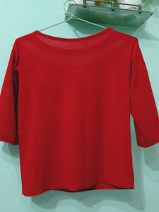 Red Embellished Top