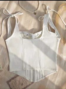 White Tie Detail Corset Top
