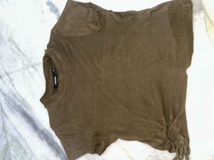 Nuxi Olive Green Tie Tee